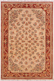 handmade Traditional Kafkaz Ivory Red Hand Knotted RECTANGLE 100% WOOL area rug 3 x 5