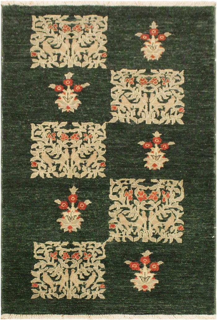 handmade Transitional Drake Green Rust Hand Knotted RECTANGLE 100% WOOL area rug 3X5