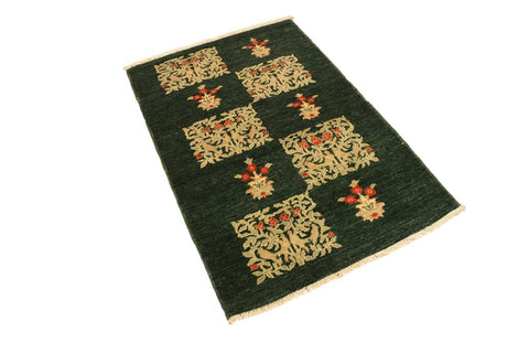 handmade Transitional Drake Green Rust Hand Knotted RECTANGLE 100% WOOL area rug 3X5