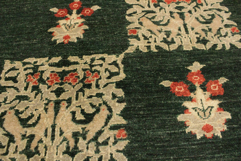 handmade Modern Drake Green Rust Hand Knotted RECTANGLE 100% WOOL area rug 3' x 5'