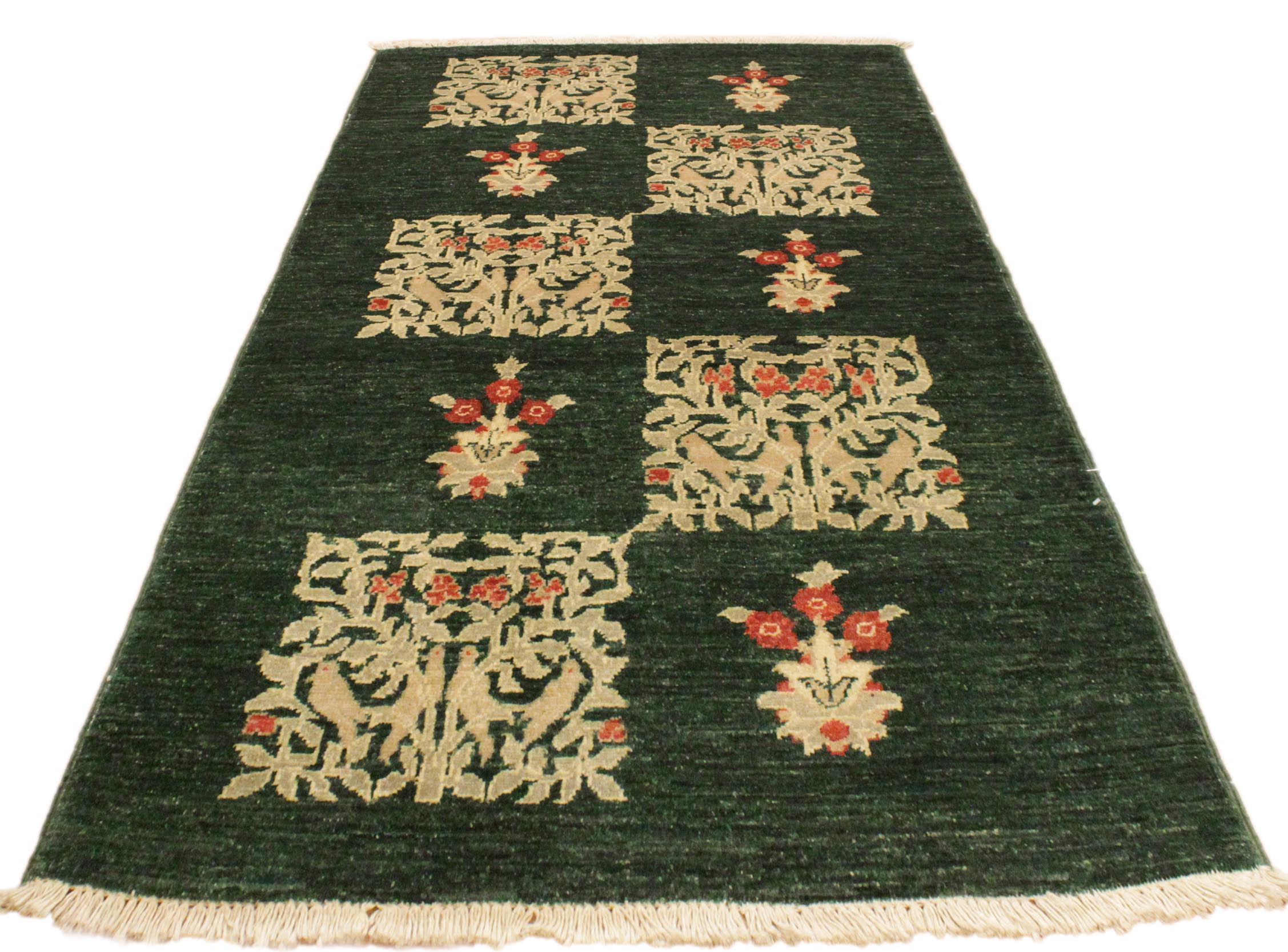 handmade Modern Drake Green Rust Hand Knotted RECTANGLE 100% WOOL area rug 3' x 5'