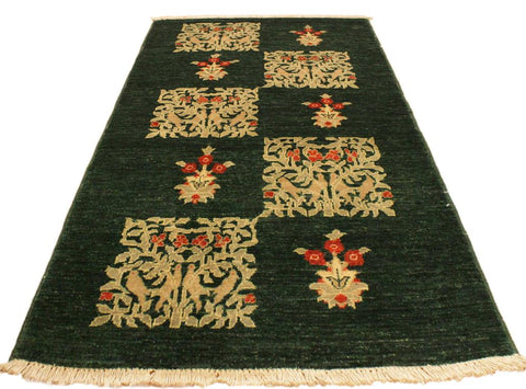 handmade Transitional Drake Green Rust Hand Knotted RECTANGLE 100% WOOL area rug 3X5