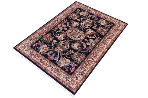 handmade Traditional Anarlaki Blue Beige Hand Knotted RECTANGLE 100% WOOL area rug 3x5