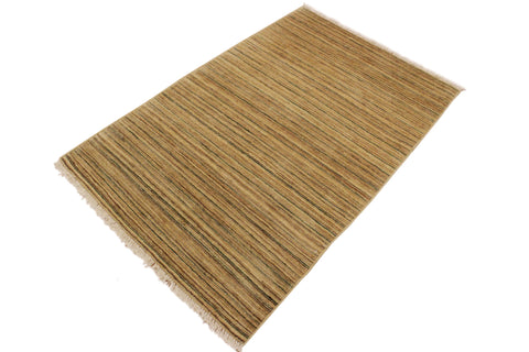 handmade Modern Gabbeh Beige Green Hand Knotted RECTANGLE 100% WOOL area rug 3' x 5'