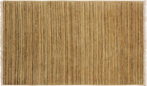 handmade Modern Gabbeh Beige Green Hand Knotted RECTANGLE 100% WOOL area rug 3' x 5'