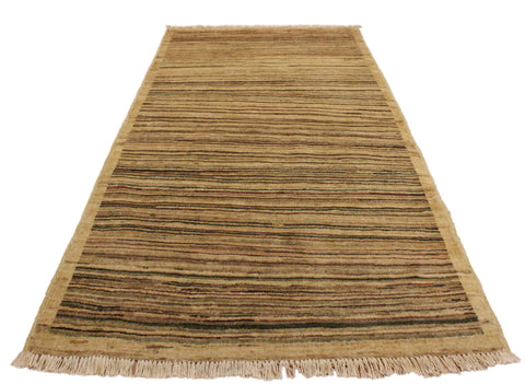 handmade Modern Gabbeh Beige Green Hand Knotted RECTANGLE 100% WOOL area rug 3' x 5'