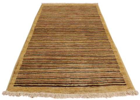 handmade Modern Gabbeh Beige Rust Hand Knotted RECTANGLE 100% WOOL area rug 3' x 5'