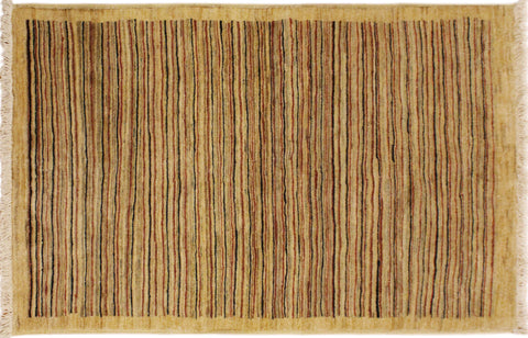 handmade Modern Gabbeh Beige Rust Hand Knotted RECTANGLE 100% WOOL area rug 3' x 5'