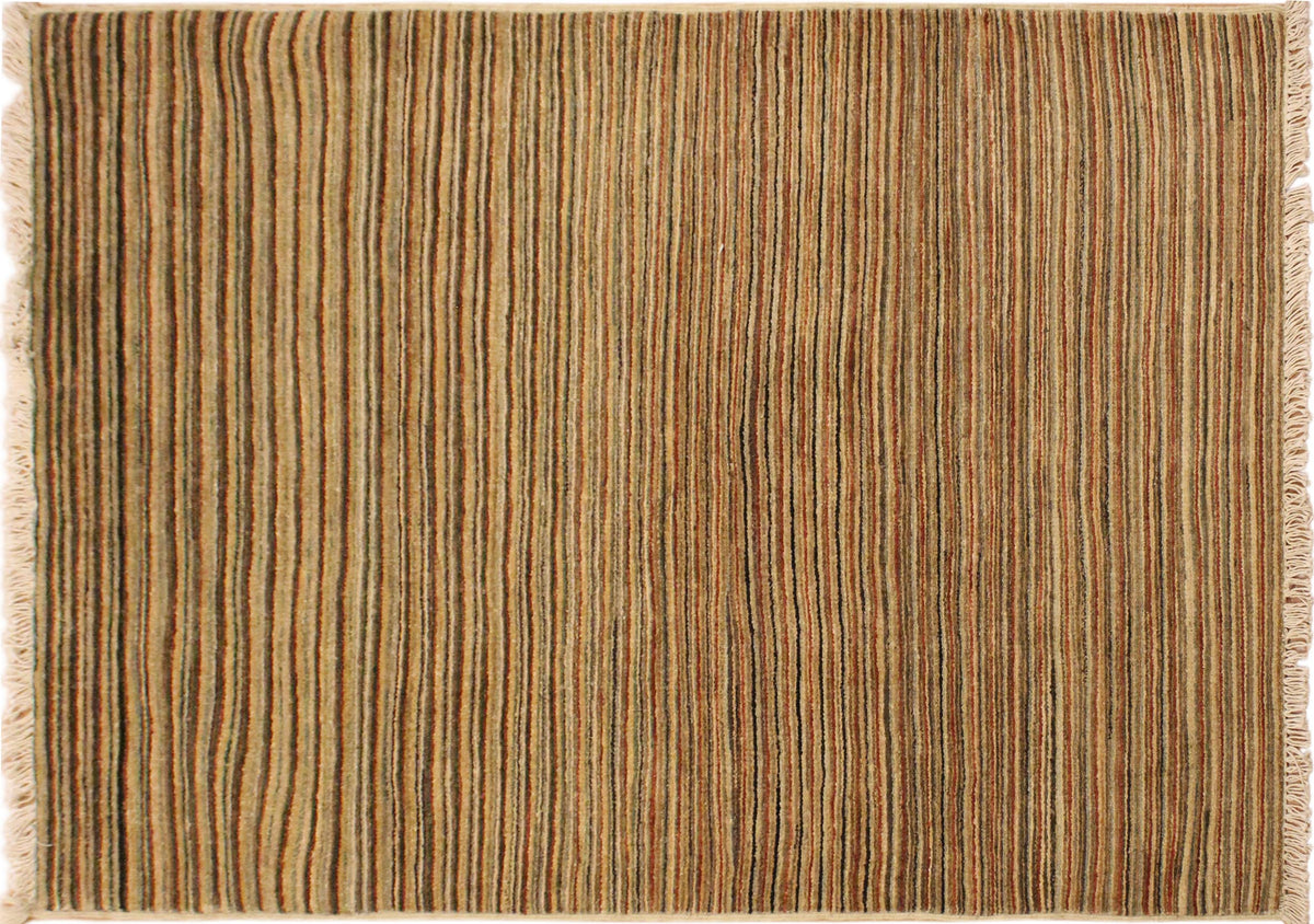 handmade Modern Gabbeh Beige Rust Hand Knotted RECTANGLE 100% WOOL area rug 3' x 5'