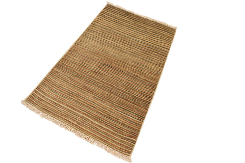 handmade Modern Gabbeh Beige Rust Hand Knotted RECTANGLE 100% WOOL area rug 3' x 5'