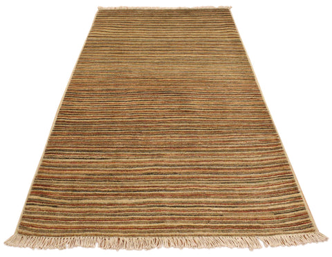 handmade Modern Gabbeh Beige Rust Hand Knotted RECTANGLE 100% WOOL area rug 3' x 5'