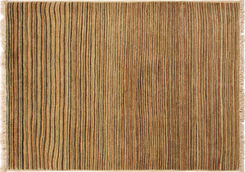 handmade Modern Gabbeh Beige Rust Hand Knotted RECTANGLE 100% WOOL area rug 3' x 5'