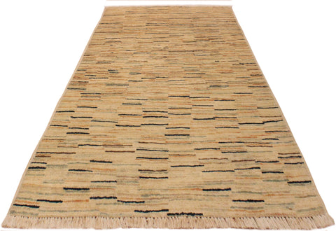 handmade Modern Gabbeh Beige Orange Hand Knotted RECTANGLE 100% WOOL area rug 3' x 4'