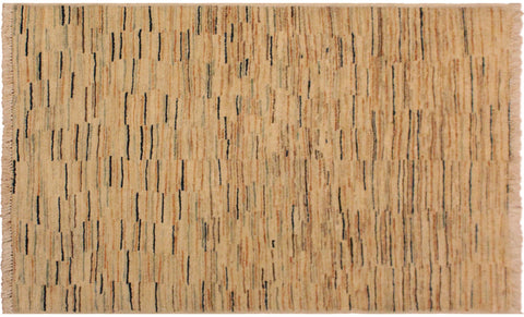 handmade Modern Gabbeh Beige Orange Hand Knotted RECTANGLE 100% WOOL area rug 3' x 4'