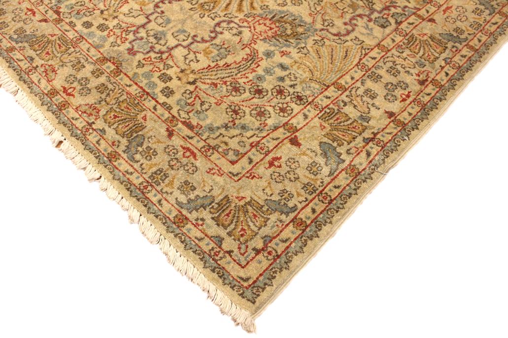 handmade Traditional Design Tan Beige Hand Knotted RECTANGLE 100% WOOL area rug 3'X5'