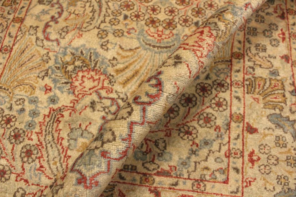 handmade Traditional Design Tan Beige Hand Knotted RECTANGLE 100% WOOL area rug 3'X5'