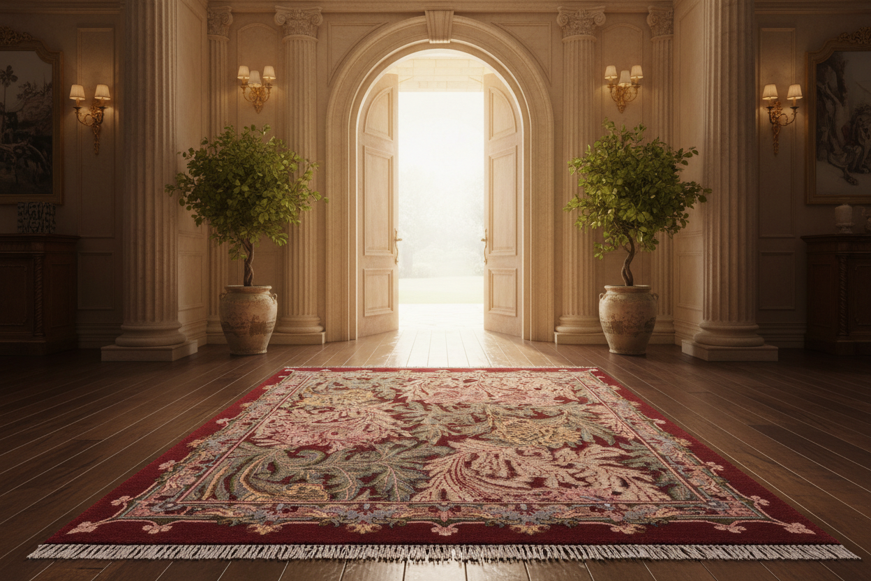 handmade Transitional Tulip Red Red Hand Knotted RECTANGLE 100% WOOL area rug 2x4