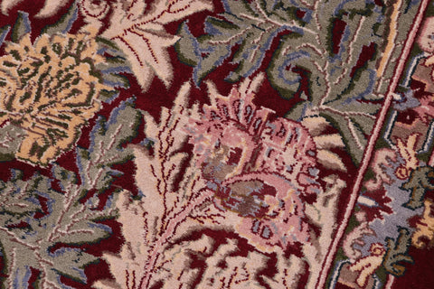 handmade Transitional Tulip Red Red Hand Knotted RECTANGLE 100% WOOL area rug 2x4