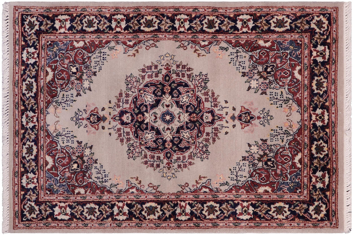 handmade Traditional B/2 Gray Blue Hand Knotted RECTANGLE 100% WOOL area rug 2x3