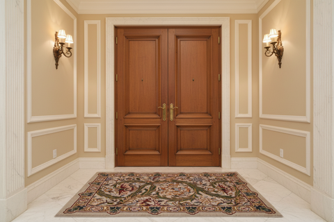 handmade Transitional Marry Gold Taupe Green Hand Knotted RECTANGLE 100% WOOL area rug 4x6