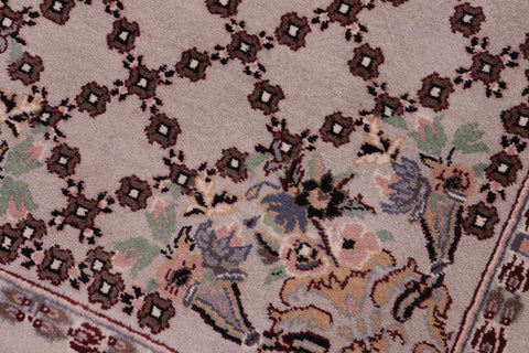 handmade Traditional Golden Gray Gray Hand Knotted RECTANGLE 100% WOOL area rug 2x3