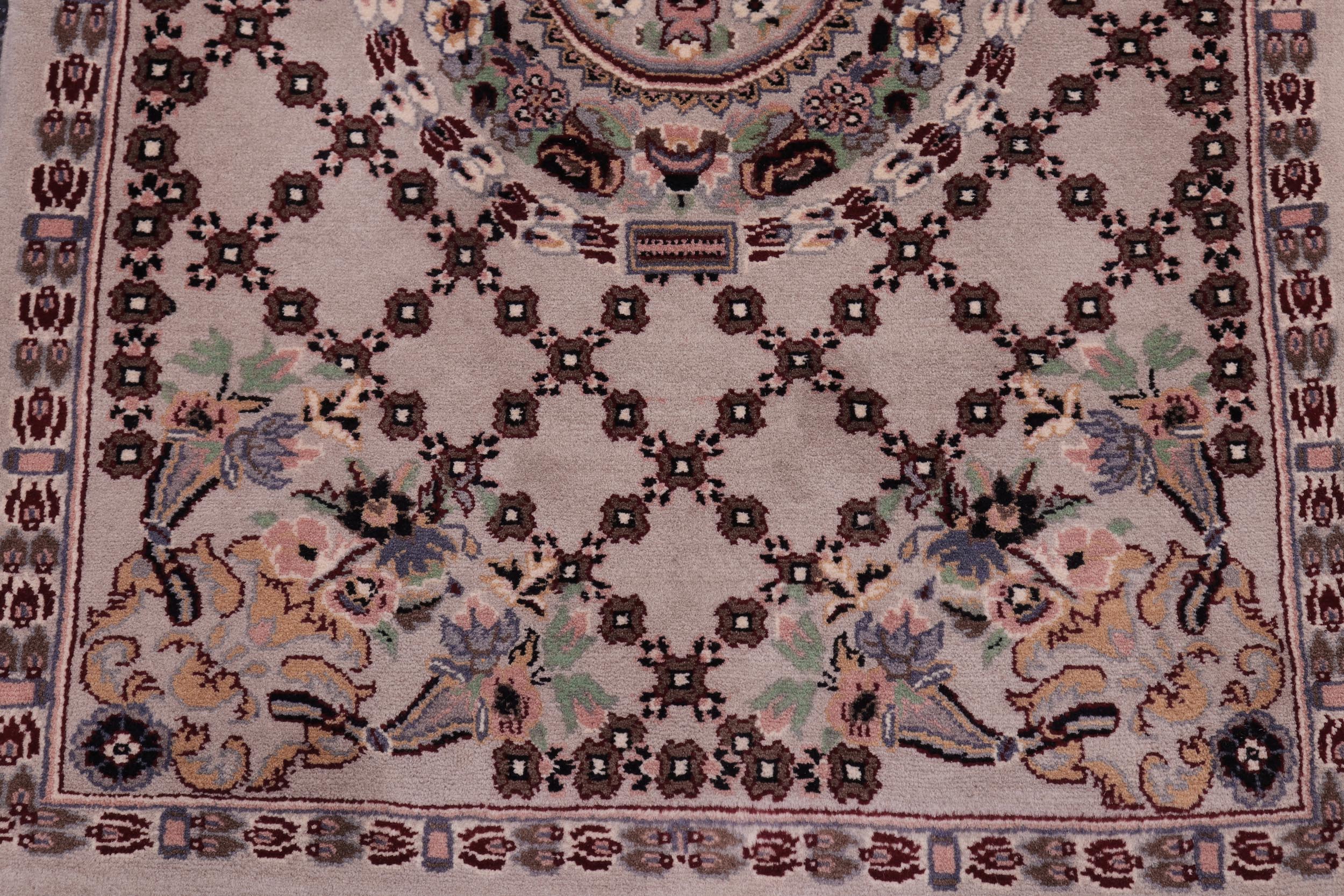 handmade Traditional Golden Gray Gray Hand Knotted RECTANGLE 100% WOOL area rug 2x3