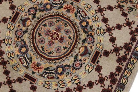 handmade Traditional B/2 Taupe Yellow Hand Knotted RECTANGLE 100% WOOL area rug 2x3