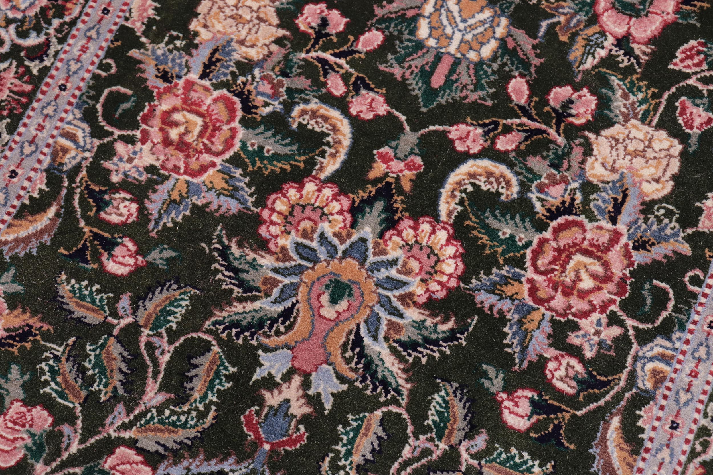 handmade Traditional Gasvin Green Pink Hand Knotted RECTANGLE 100% WOOL area rug 2x4