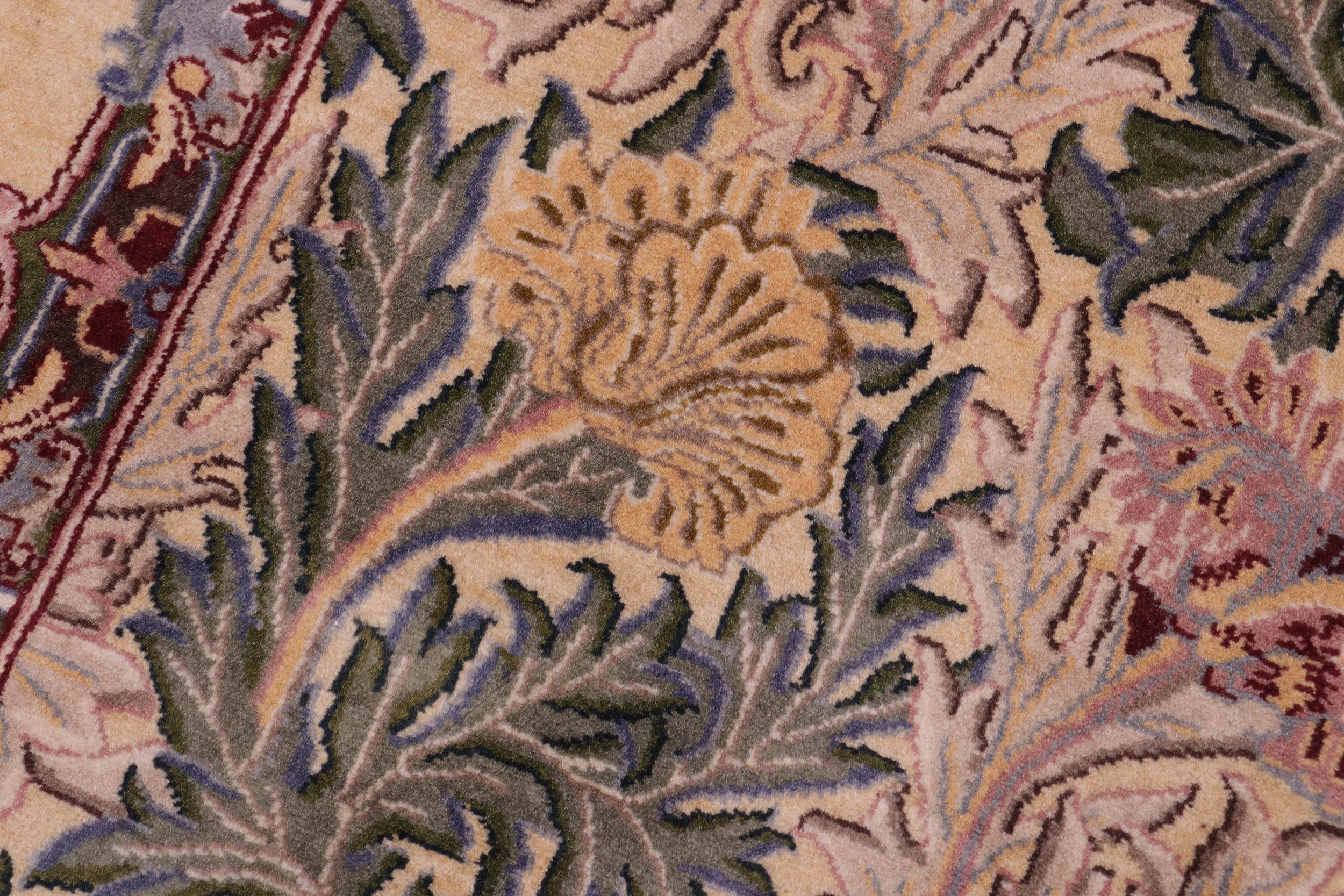 handmade Transitional Tulip Gold Gold Hand Knotted RECTANGLE 100% WOOL area rug 2x4