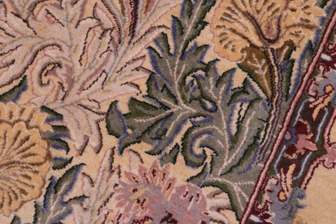 handmade Transitional Tulip Gold Gold Hand Knotted RECTANGLE 100% WOOL area rug 2x4