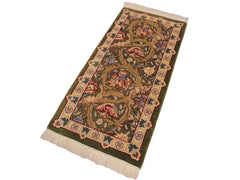 handmade Traditional Marry Gold Green Beige Hand Knotted RECTANGLE 100% WOOL area rug 2x4