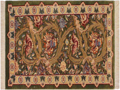 handmade Traditional Marry Gold Green Beige Hand Knotted RECTANGLE 100% WOOL area rug 2x4