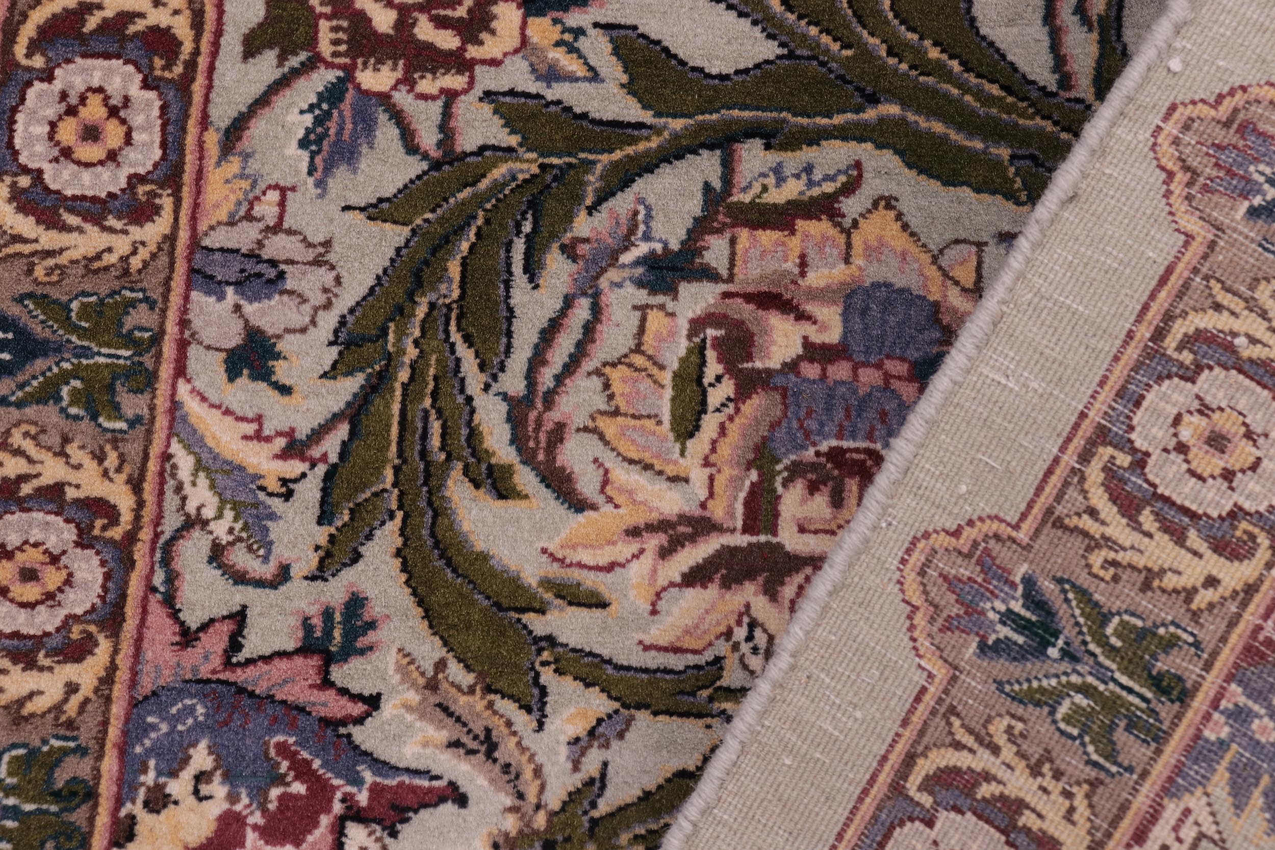 handmade Transitional Marry Gold Lt. Green Lt. Green Hand Knotted RECTANGLE 100% WOOL area rug 2x4