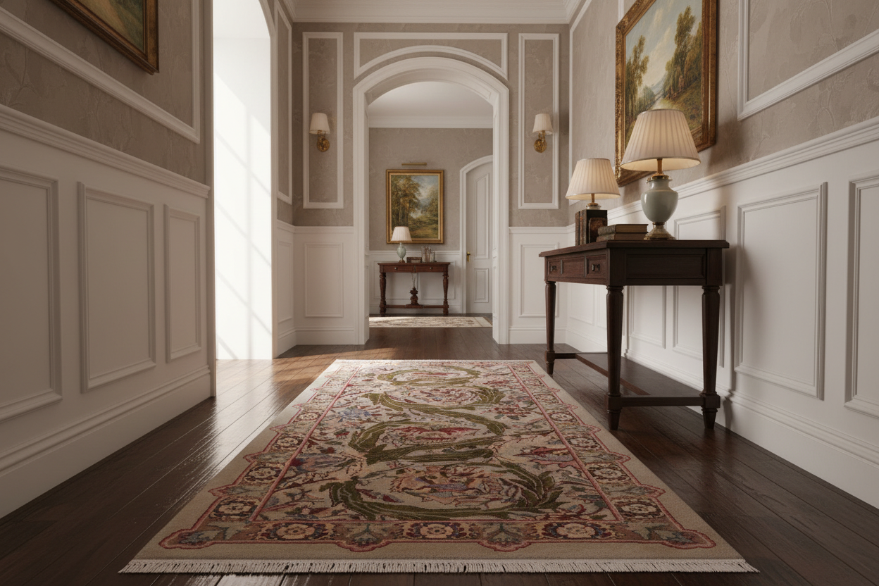 handmade Transitional Marry Gold Lt. Green Lt. Green Hand Knotted RECTANGLE 100% WOOL area rug 2x4