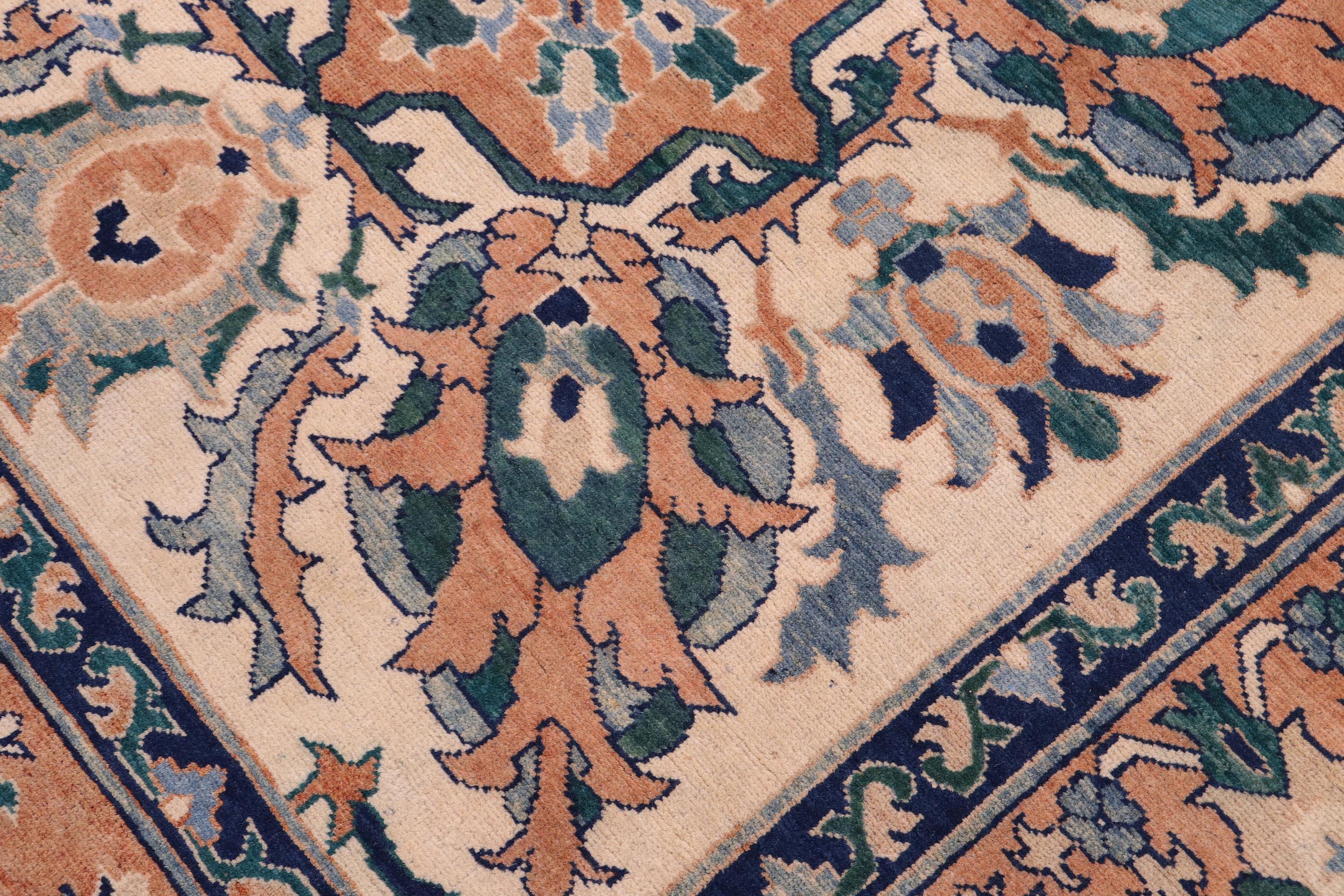 handmade Traditional Kafkaz Tan Orange Hand Knotted RECTANGLE 100% WOOL area rug 5x7