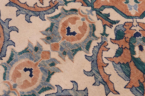 handmade Traditional Kafkaz Tan Orange Hand Knotted RECTANGLE 100% WOOL area rug 5x7