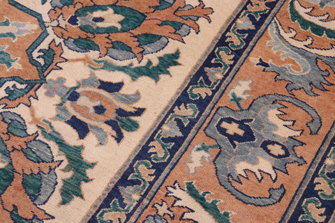handmade Traditional Kafkaz Tan Orange Hand Knotted RECTANGLE 100% WOOL area rug 5x7