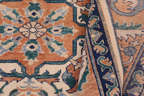 handmade Traditional Kafkaz Tan Orange Hand Knotted RECTANGLE 100% WOOL area rug 5x7