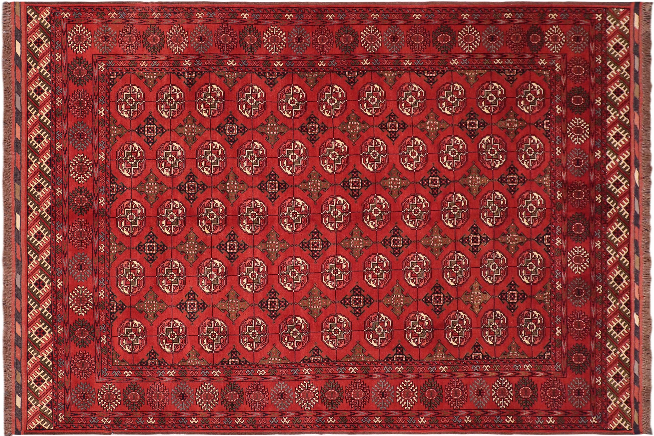 handmade Geometric Kargahi Rust Beige Hand Knotted RECTANGLE 100% WOOL area rug 7x10