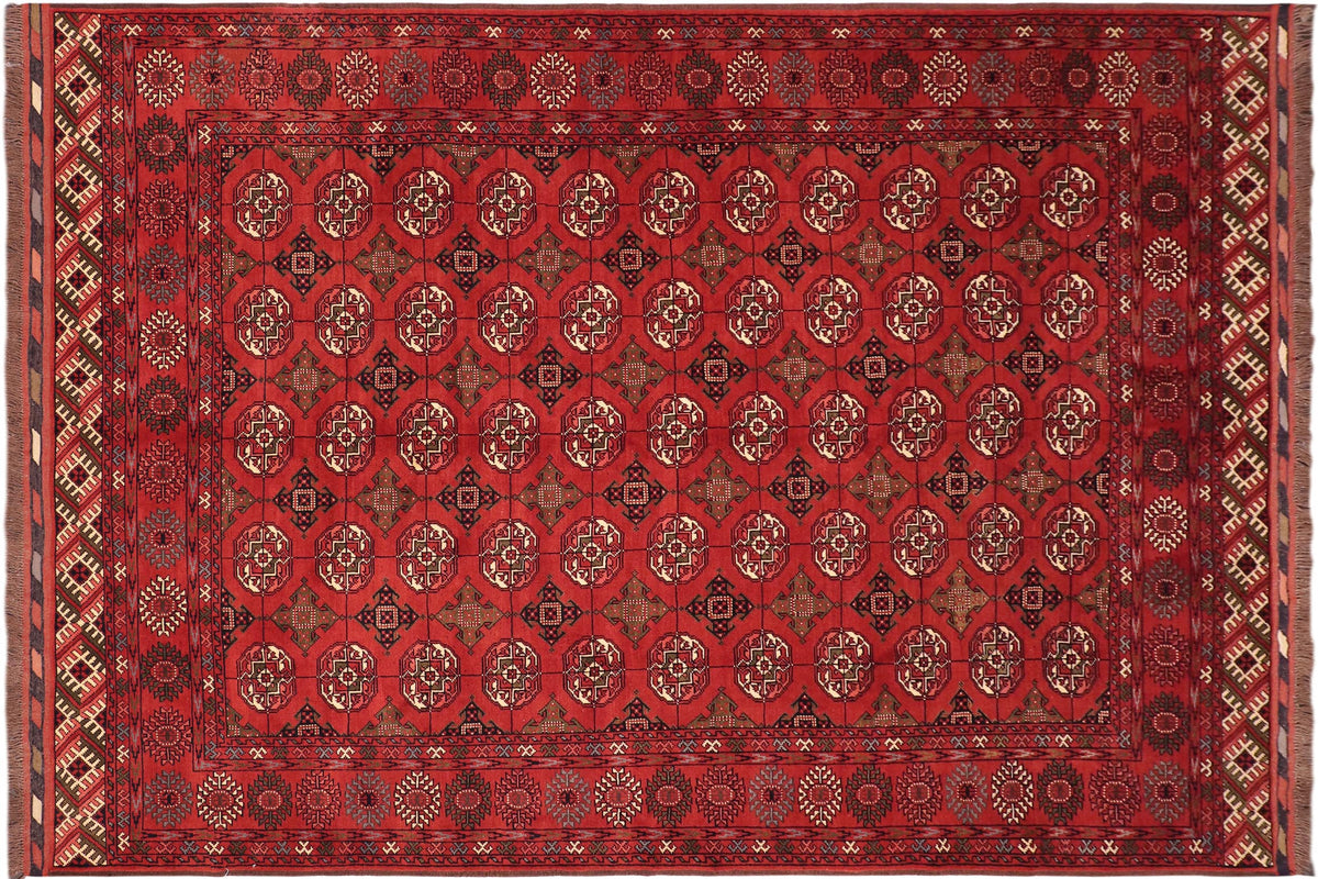 handmade Geometric Kargahi Rust Beige Hand Knotted RECTANGLE 100% WOOL area rug 7x10