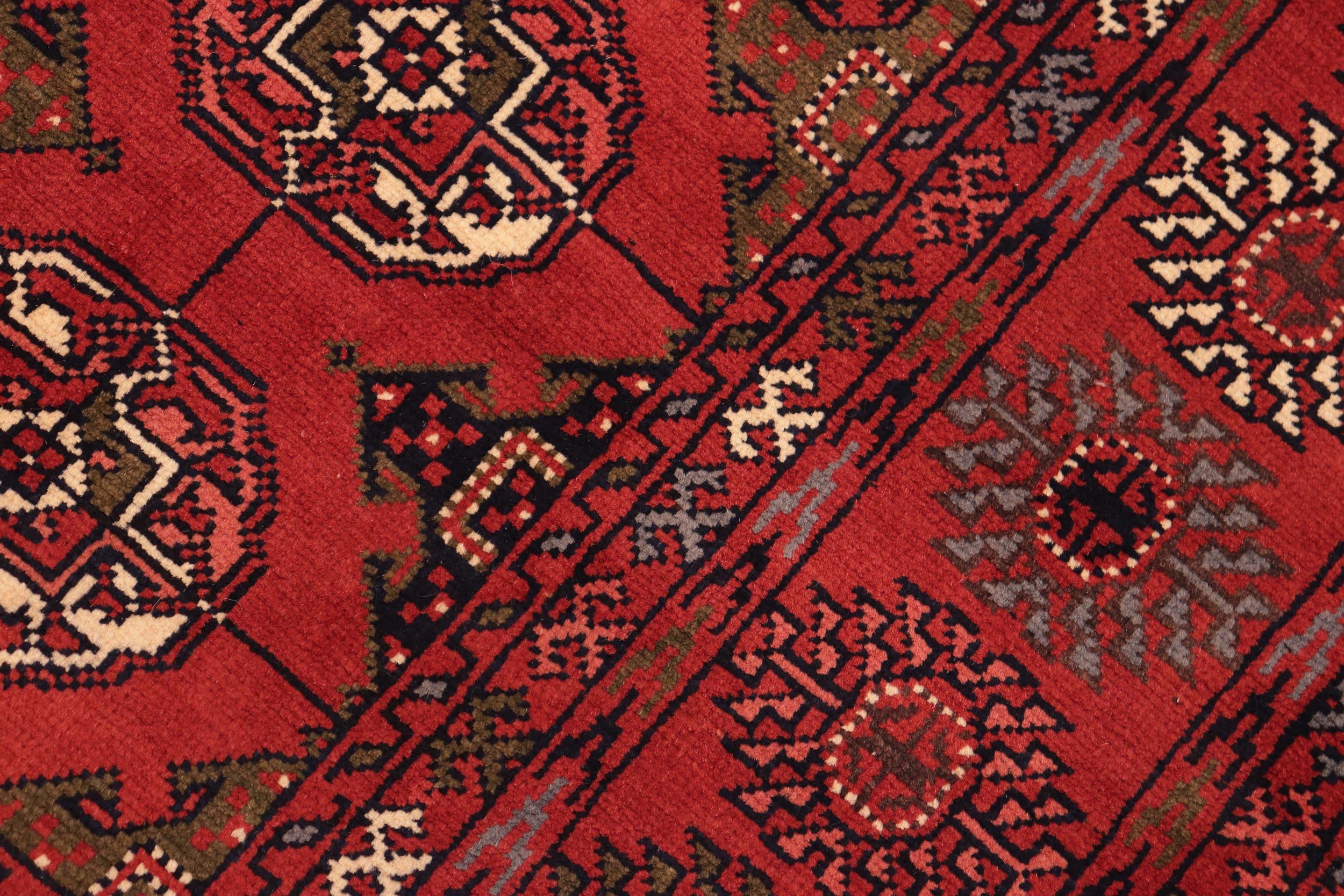 handmade Geometric Kargahi Rust Beige Hand Knotted RECTANGLE 100% WOOL area rug 7x10