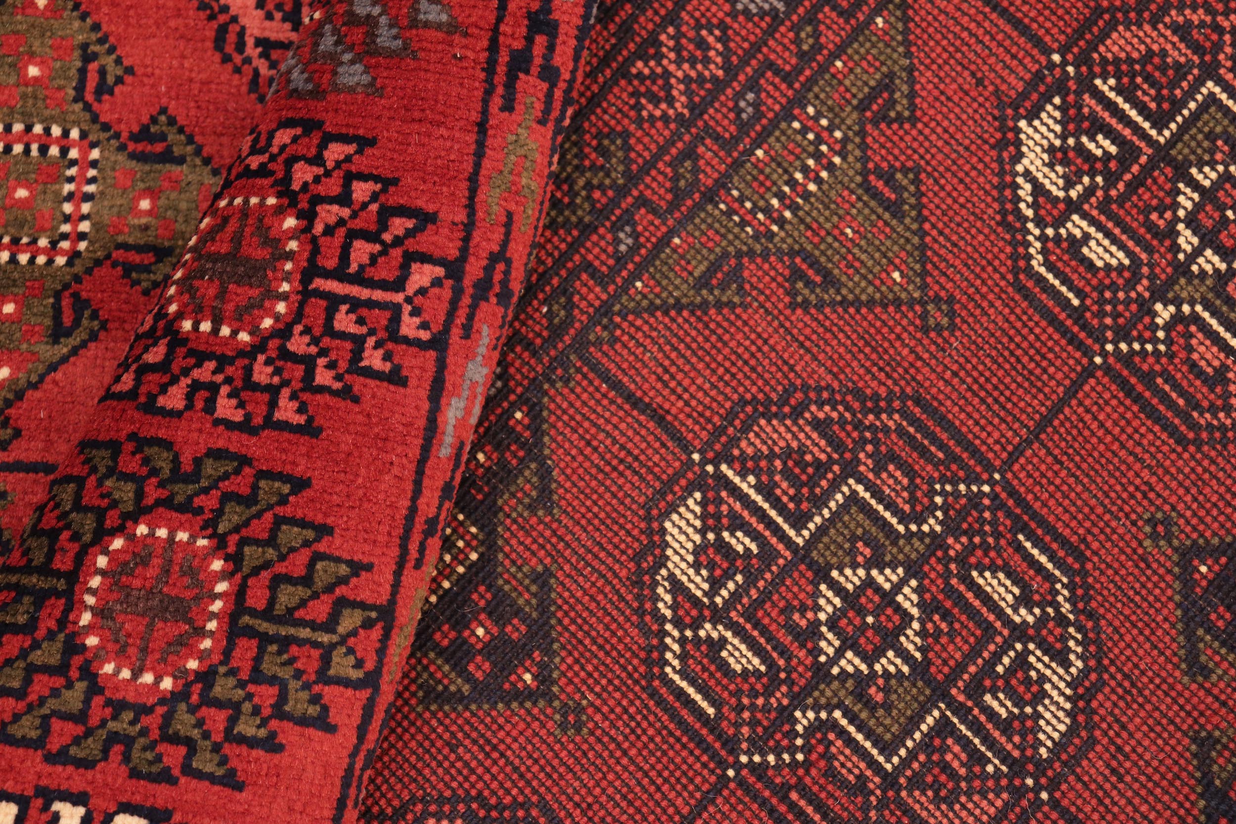 handmade Geometric Kargahi Rust Beige Hand Knotted RECTANGLE 100% WOOL area rug 7x10