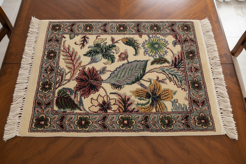 handmade Transitional Abusson Beige Gray Hand Knotted RECTANGLE 100% WOOL area rug 2x2