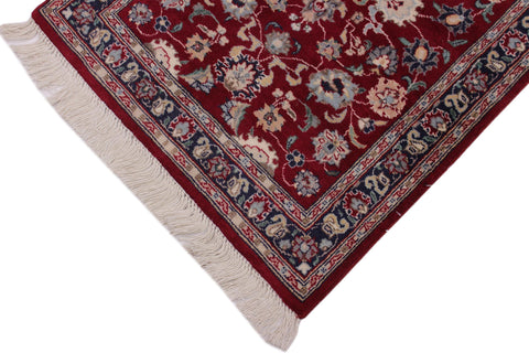 handmade Traditional Abasi Afsha Red Blue Hand Knotted RECTANGLE 100% WOOL area rug 2x3