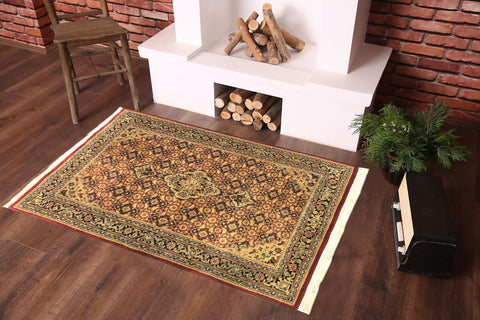 handmade Traditional Kafkaz Red Blue Hand Knotted RECTANGLE 100% WOOL area rug 4' x 6'