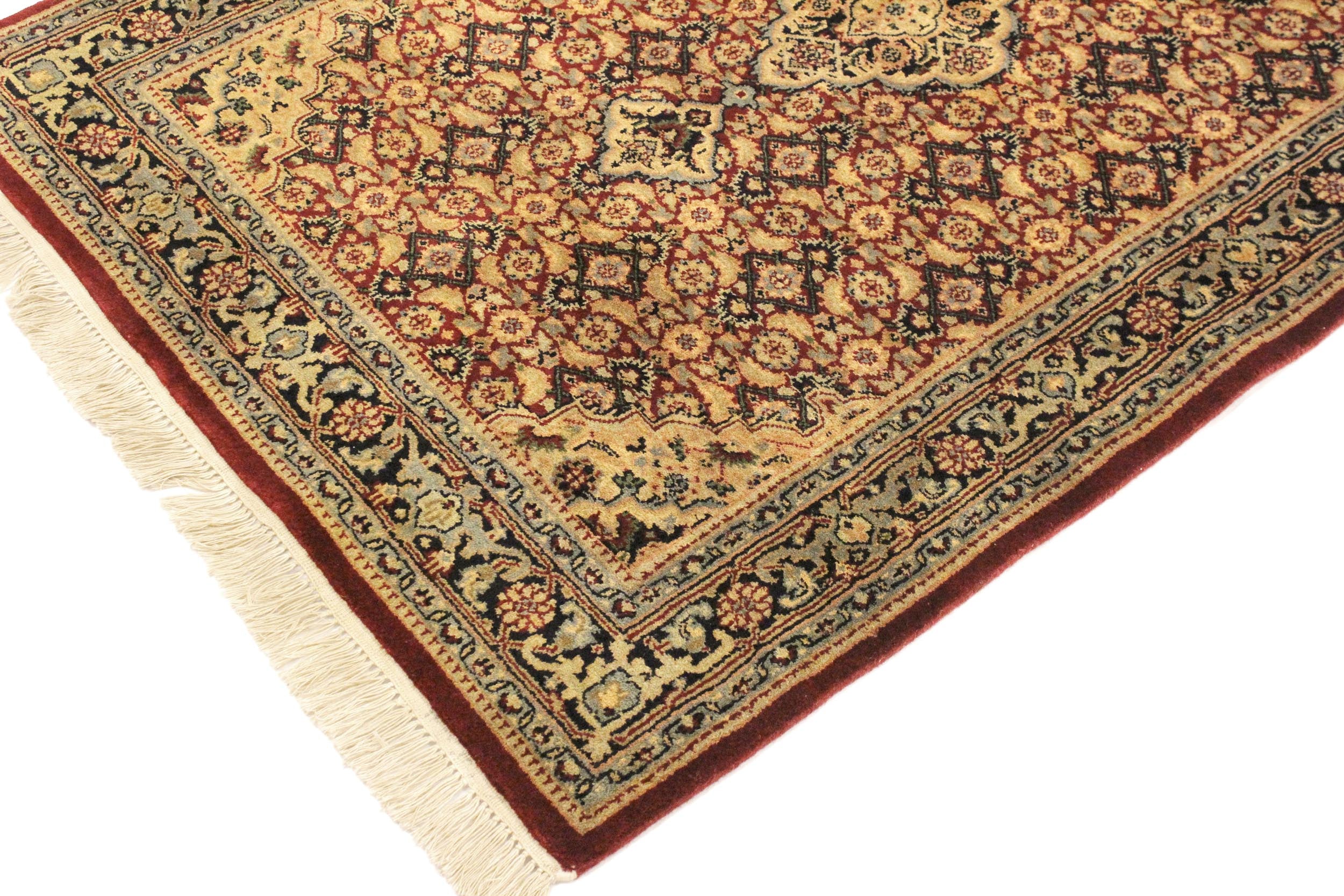 handmade Traditional Kafkaz Red Blue Hand Knotted RECTANGLE 100% WOOL area rug 4' x 6'