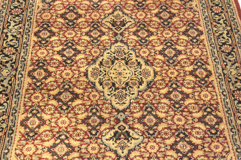 handmade Traditional Kafkaz Red Blue Hand Knotted RECTANGLE 100% WOOL area rug 4' x 6'