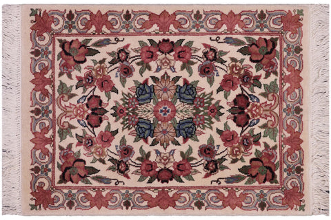 handmade Traditional Abusson Beige Green Hand Knotted RECTANGLE 100% WOOL area rug 2x2