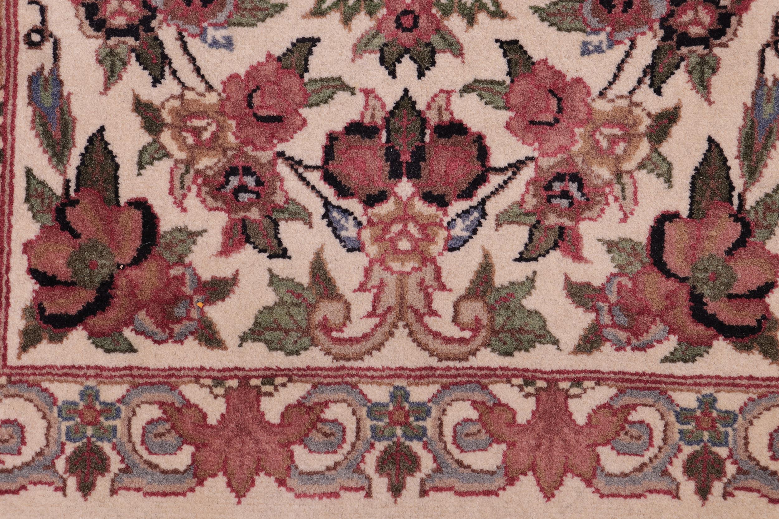 handmade Traditional Abusson Beige Green Hand Knotted RECTANGLE 100% WOOL area rug 2x2