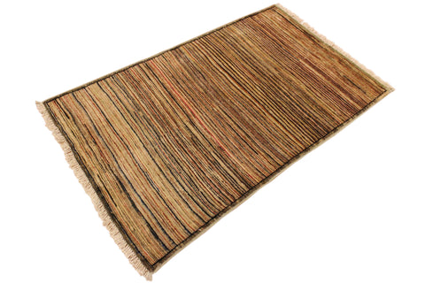 handmade Modern Gabbeh Beige Brown Hand Knotted RECTANGLE 100% WOOL area rug 3' x 5'